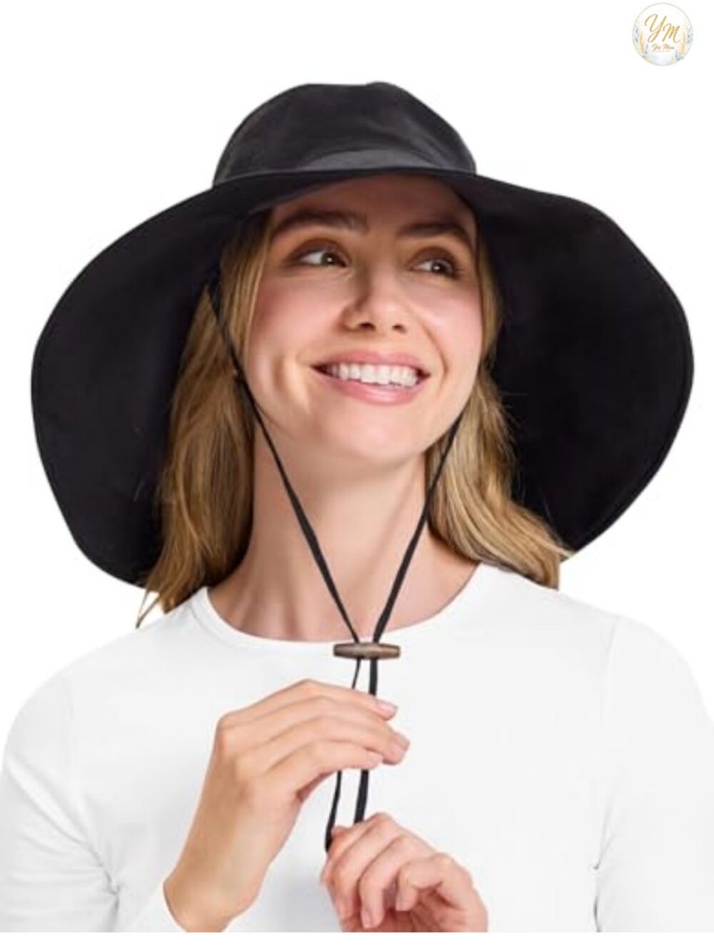 UPF 50+ Cotton Linen Sun Hat with Wide Brim, Adjustable